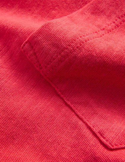 Washed Slub T-shirt-Jam Red
