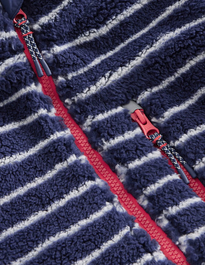 Cosy Windproof Fleece-College Navy / Ivory Stripe