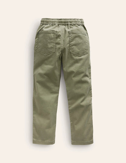 Slim Pull-On Pants-Pottery Green