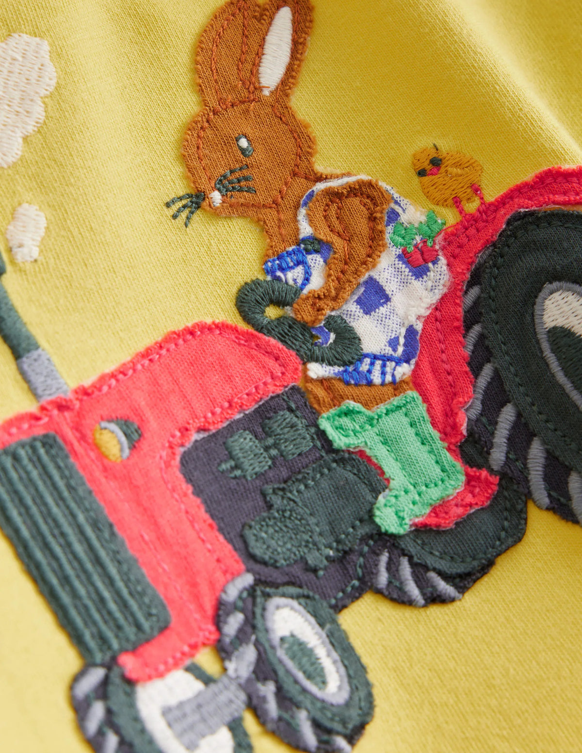 Easter Appliqué T-shirt-Zest Yellow Tractor