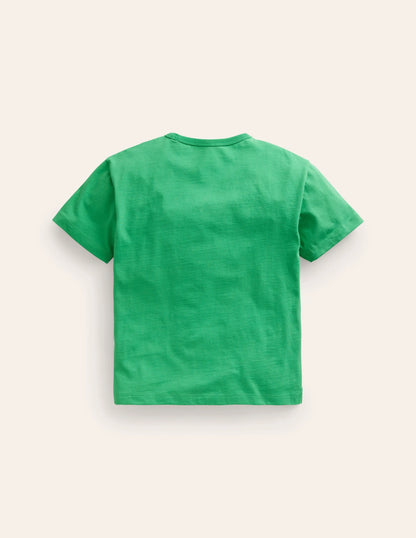 Relaxed Printed T-Shirt-Pea Green Veggies