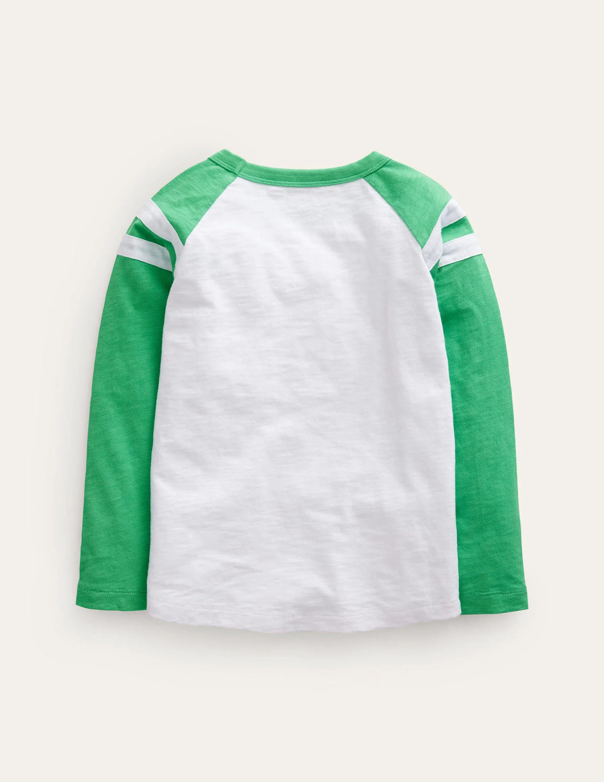 Long Sleeve Raglan T-shirt-White/Green Star