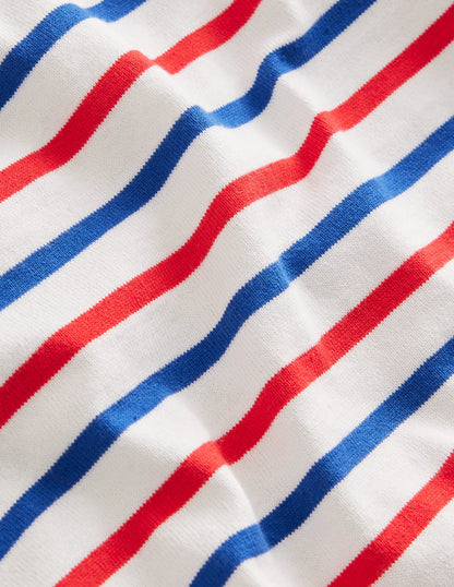 Mariner T-shirt-Sapphire Blue/ Poppy Red