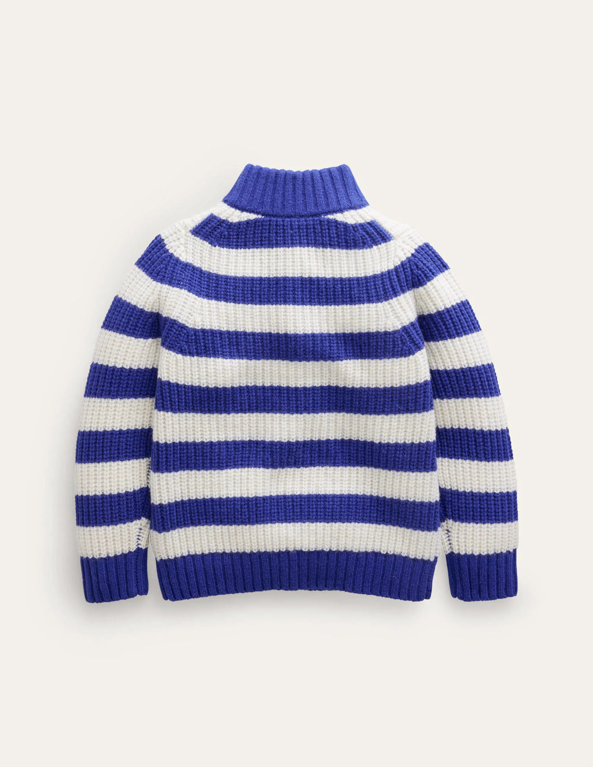 Chunky Half-Zip Sweater-Greek Blue and Ivory