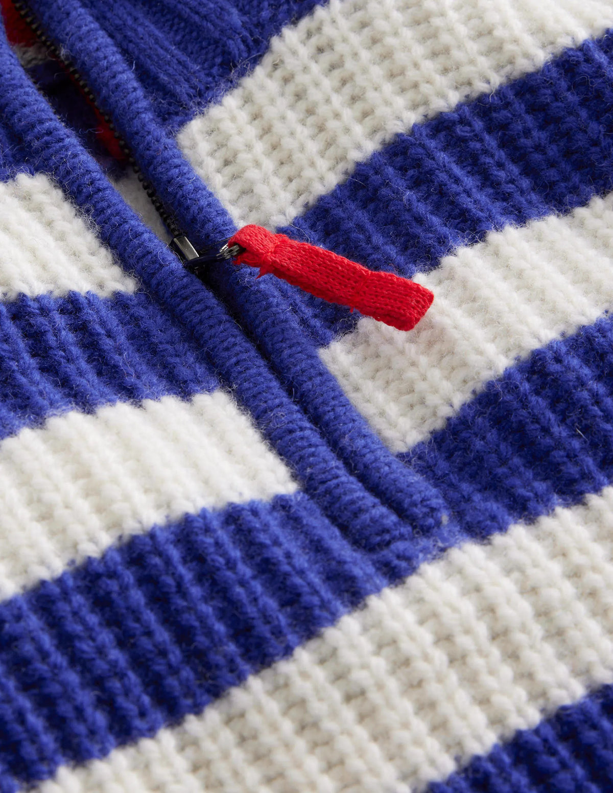 Chunky Half-Zip Sweater-Greek Blue and Ivory