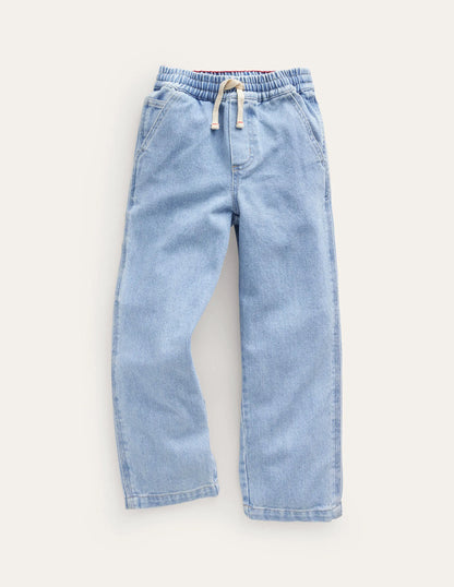 Pull-on Denim Pants-Light Wash