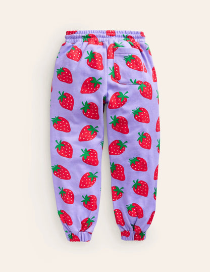 Printed Cosy Sweatpants-Parma Violet Strawberries