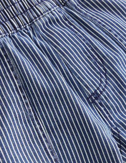Ticking Pull On Pants-Medieval Blue Ticking Stripe