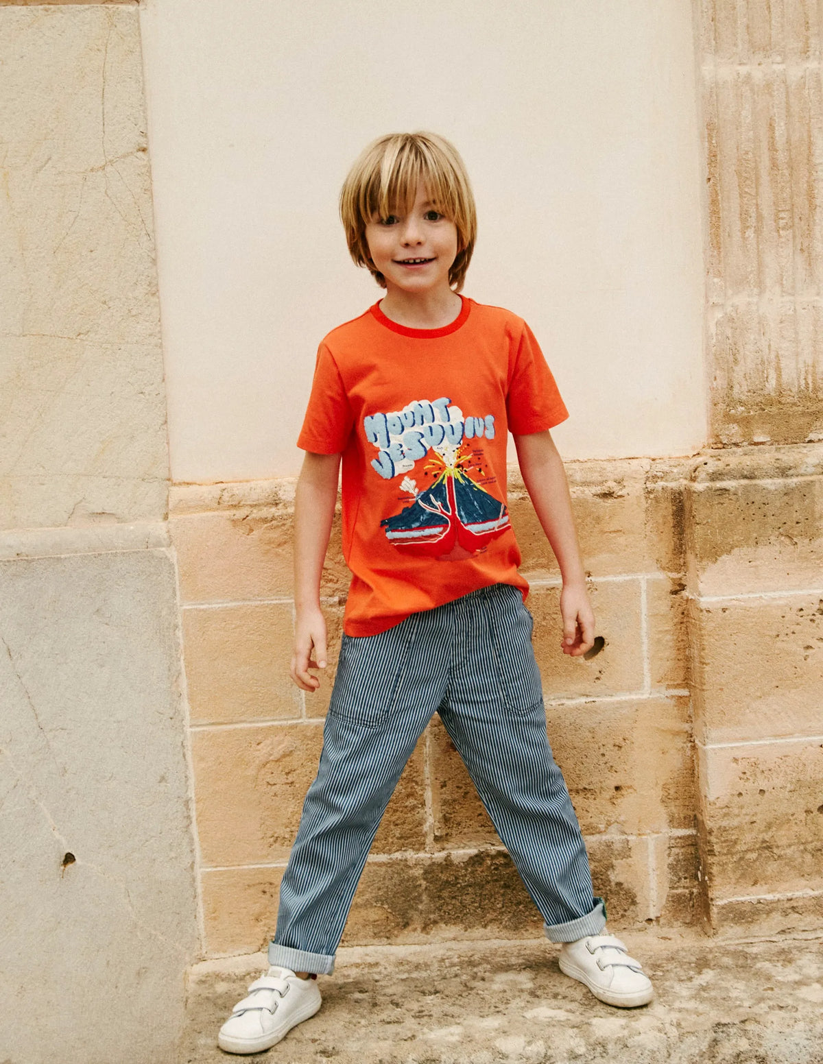 Ticking Pull On Pants-Medieval Blue Ticking Stripe