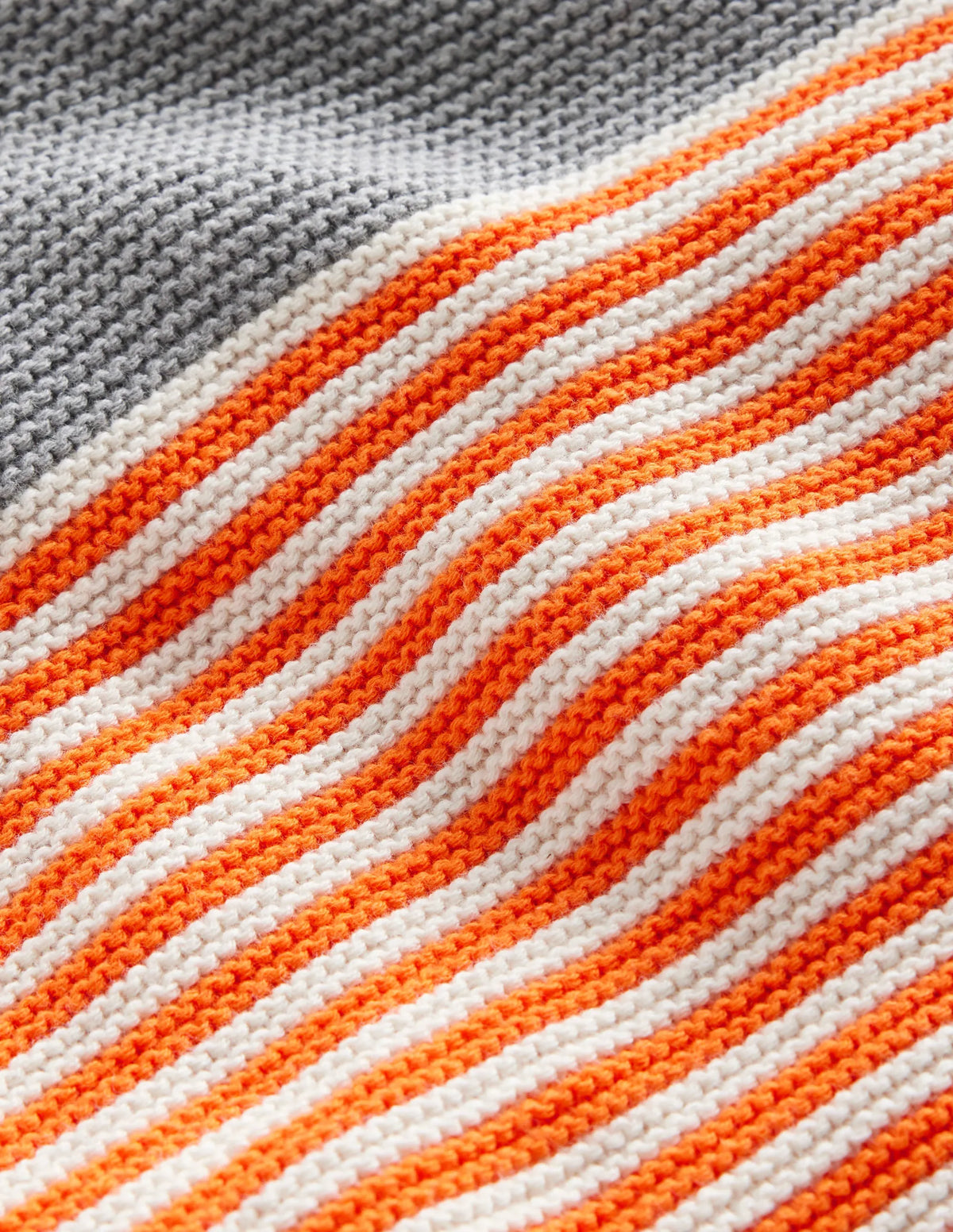 Everyday Stripe Cotton Sweater-Terracotta Orange & Ecru Marl