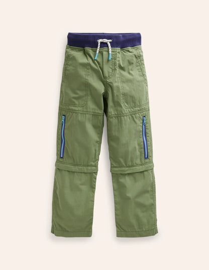 Zip-off Techno Pants-Safari Green