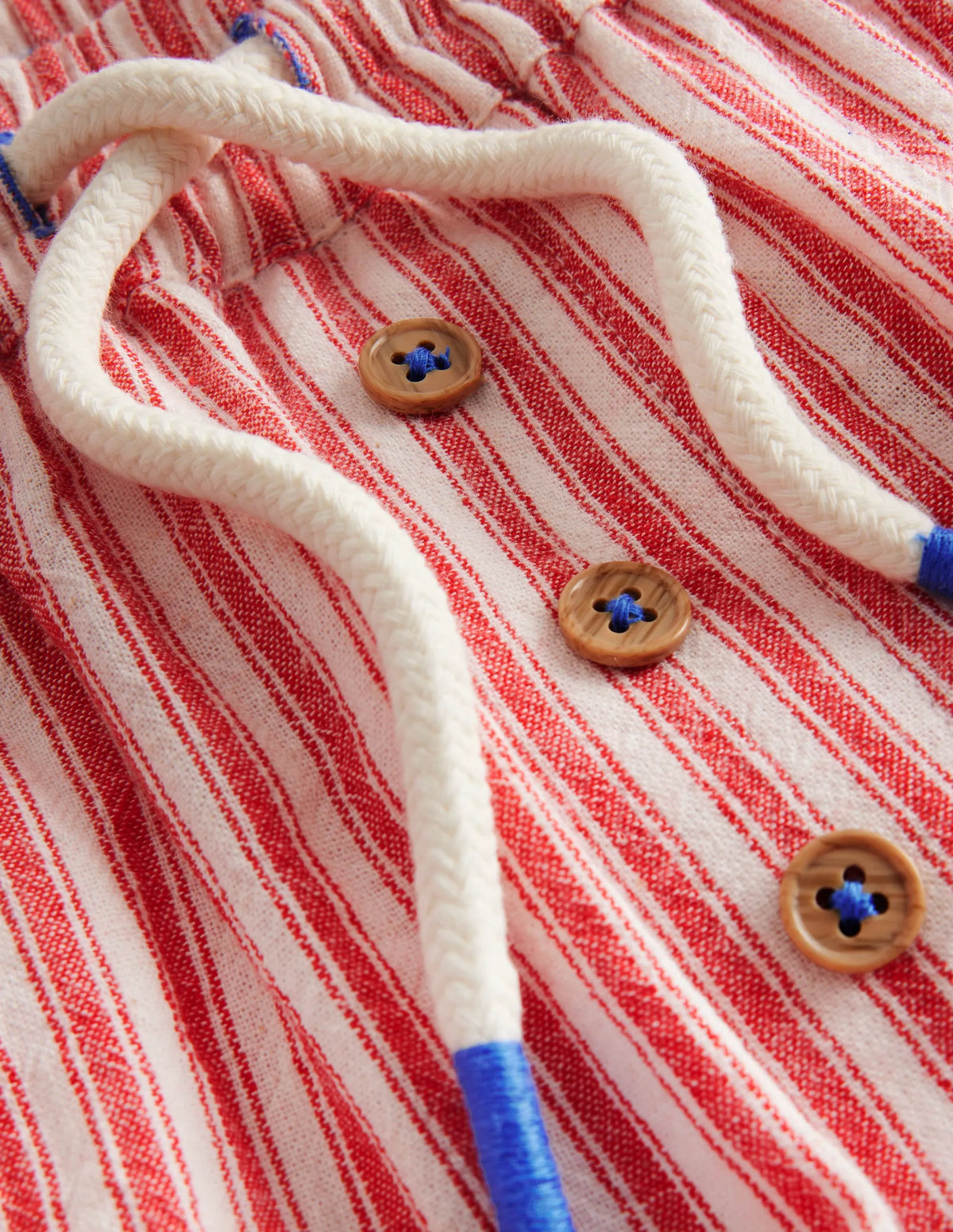 Summer Pull-On Pants-Strawberry Tart Red Ticking