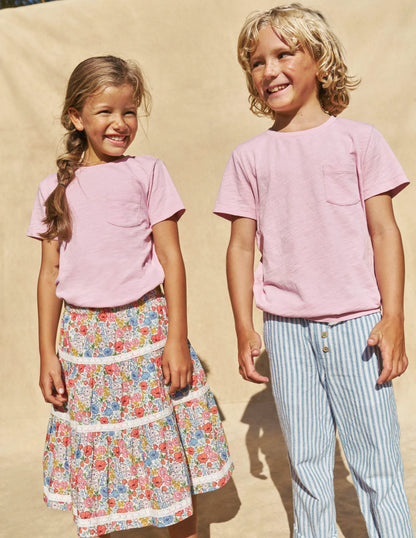 Washed Slub T-shirt-Sugared Almond Pink