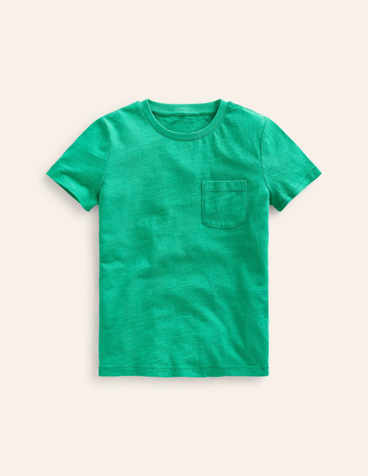 Washed Slub T-shirt-Jade Green