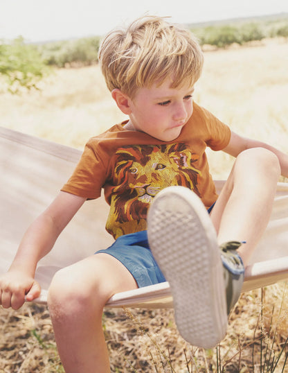 Superstitch Animal T-shirt-Roasted Chestnut Lion