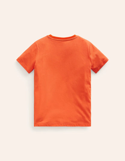 Glow Textured Fact T-Shirt-Fire Opal Orange Volcano