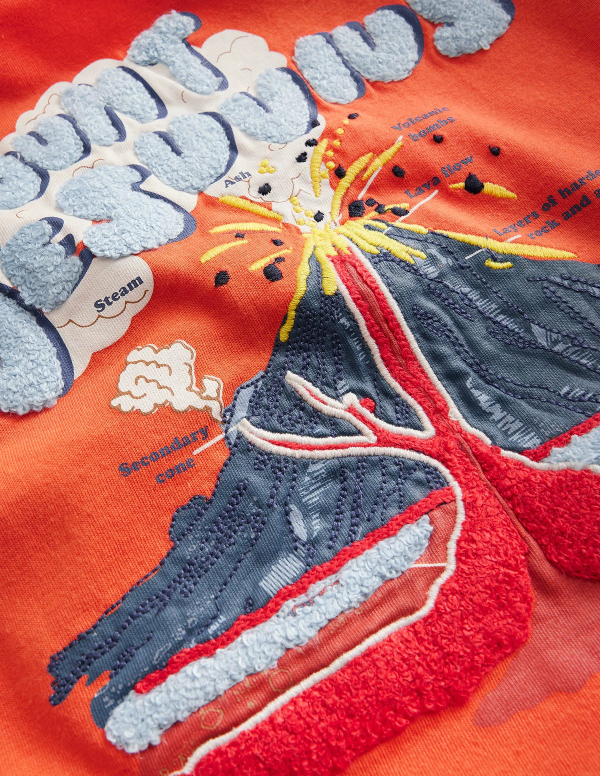 Glow Textured Fact T-Shirt-Fire Opal Orange Volcano