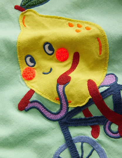 Lemon Logo T-shirt-Green Smoke Lemon