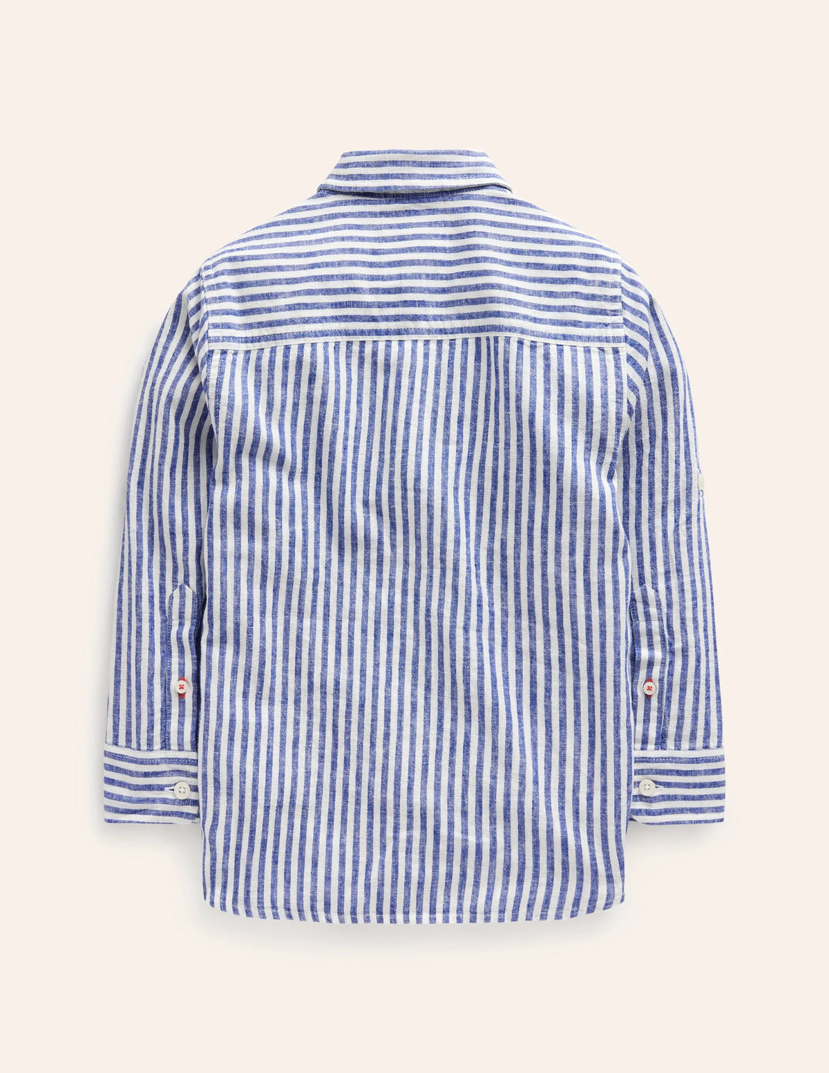 Linen Shirt-College Navy / Ivory Stripe