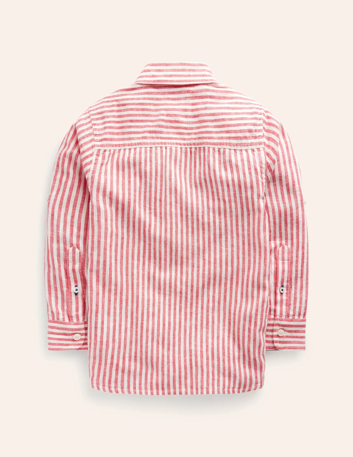 Linen Shirt-Jam Red / Ivory Stripe