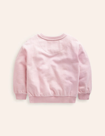 Printed Stripe Sweatshirt-Ballet Pink Multi Chest Stripe