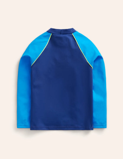 Logo Rash Guard-Turtle Blue