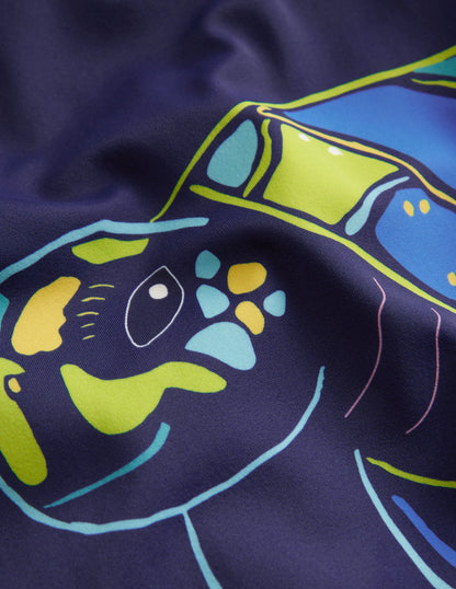 Logo Rash Guard-Turtle Blue