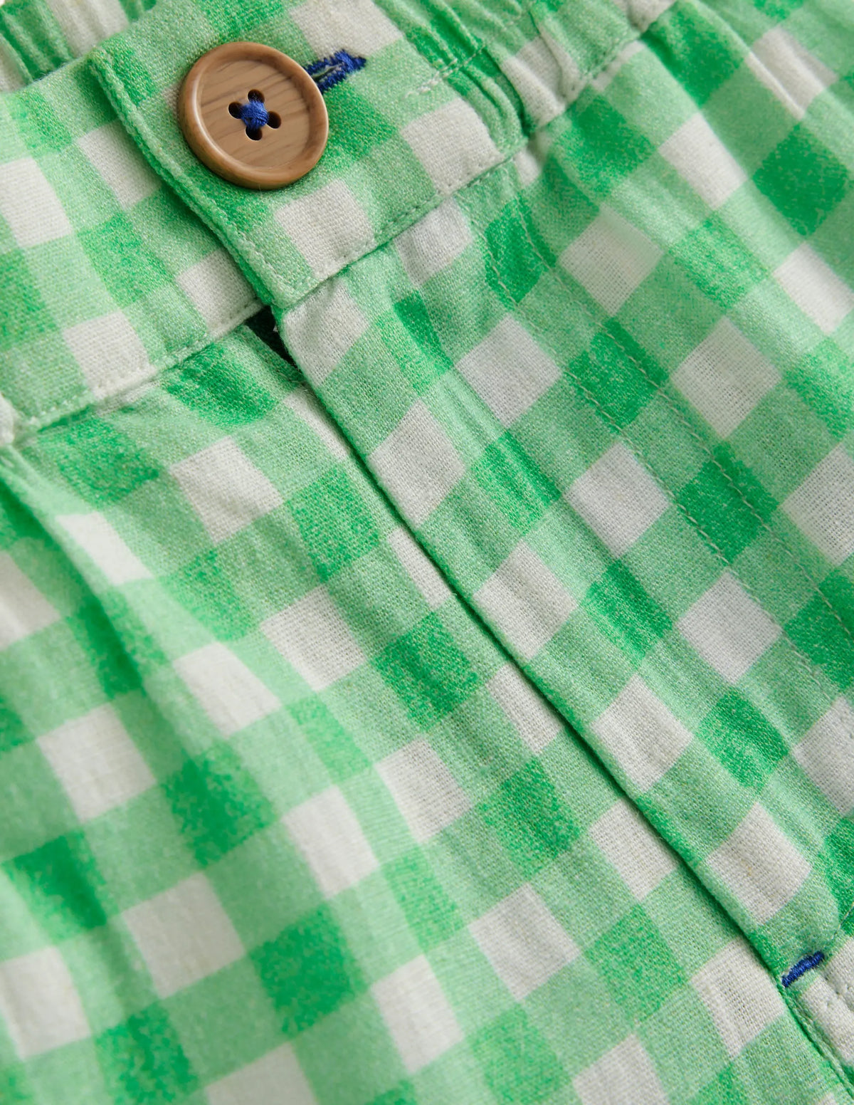 Smart Roll Up Shorts-Pea Green Gingham