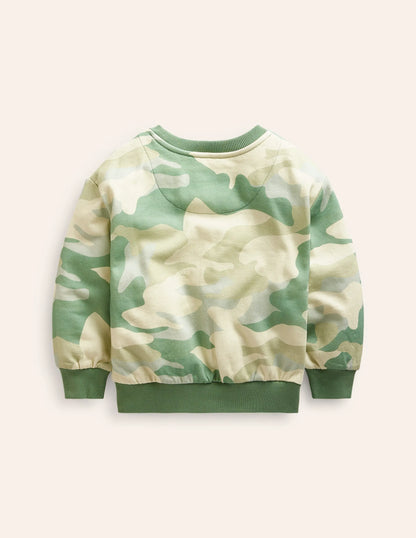 Camo Tiger Sweatshirt-Tonal Green Camo Tiger