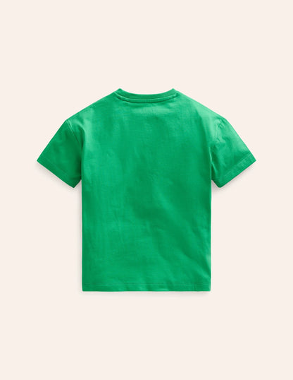 Funny Logo T-shirt-Pea Green Pizza