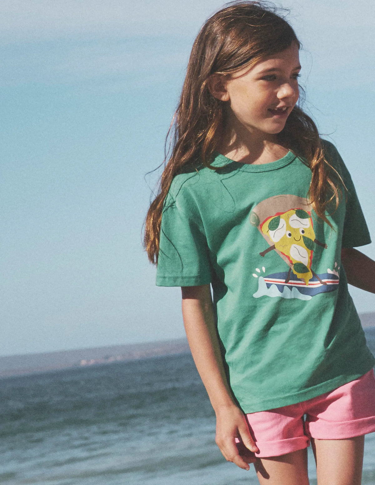 Funny Logo T-shirt-Pea Green Pizza