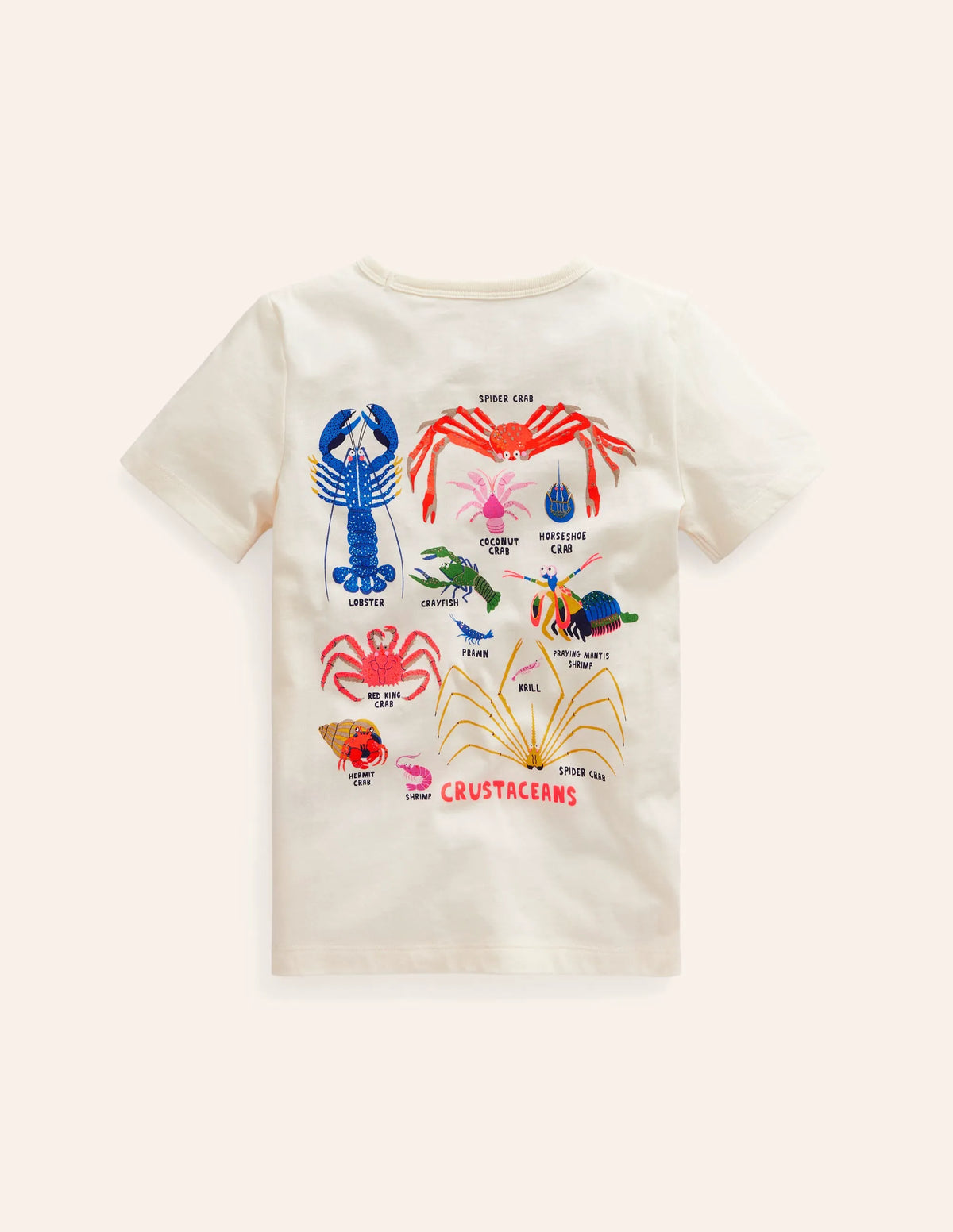 Printed Educational T-shirt-Ivory Crustaceans