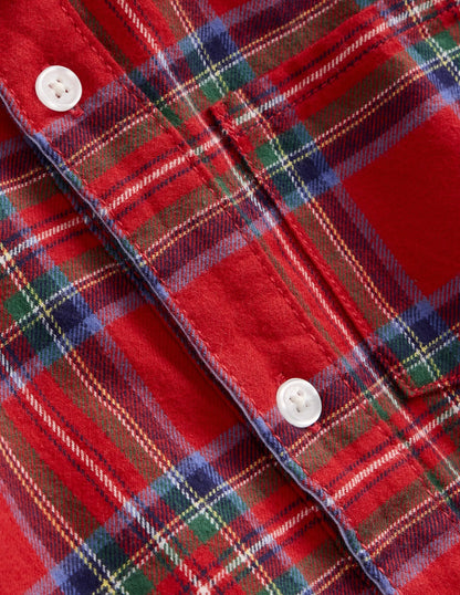 Cotton Check Shirt-Red Check