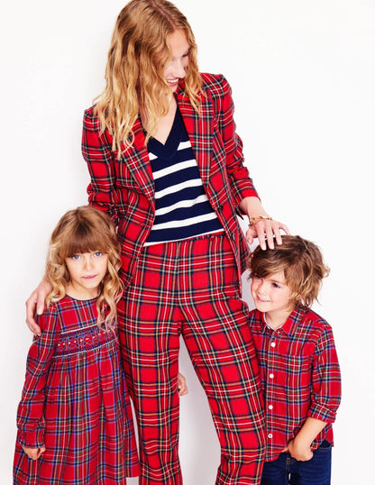 Cotton Check Shirt-Red Check