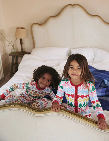 Snug Long John Pajamas-Gingerbread Fair Isle