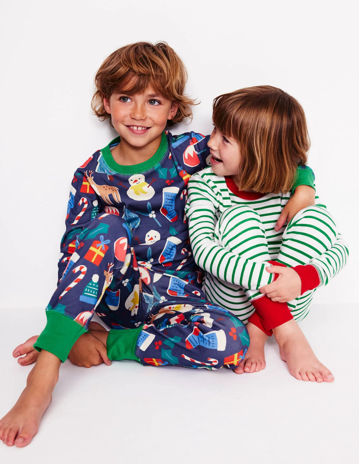 Snug Twin Pack Pajamas-Christmas Presents and Stripe