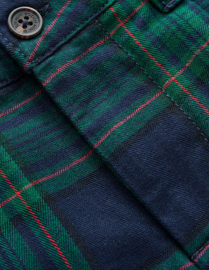 Smart Tailored Pants-Blue / Green Check