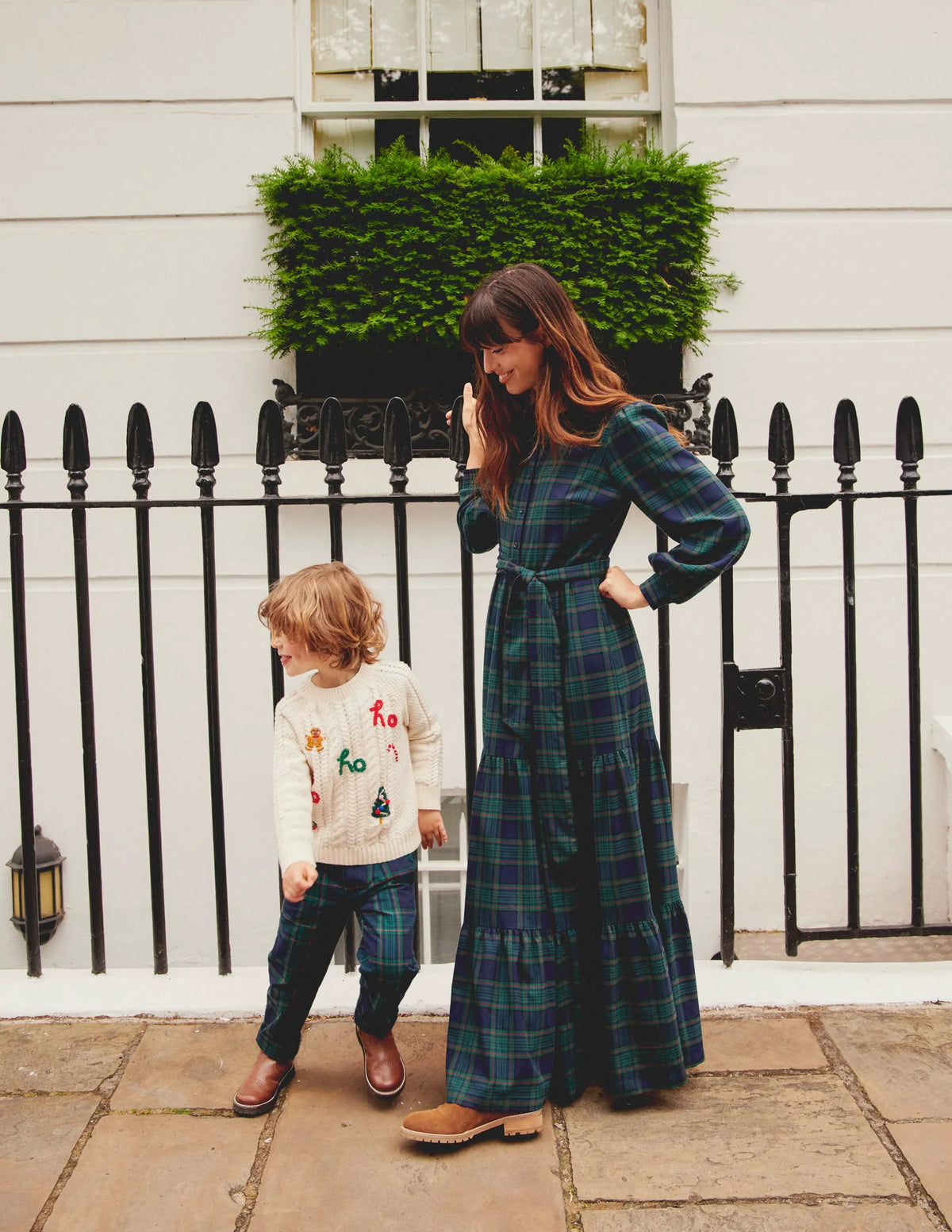 Smart Tailored Pants-Blue / Green Check