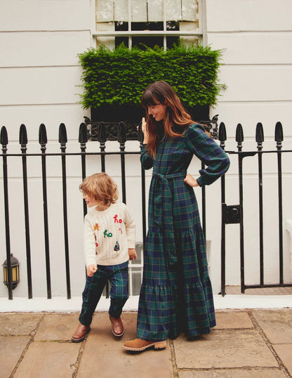 Smart Tailored Pants-Blue / Green Check