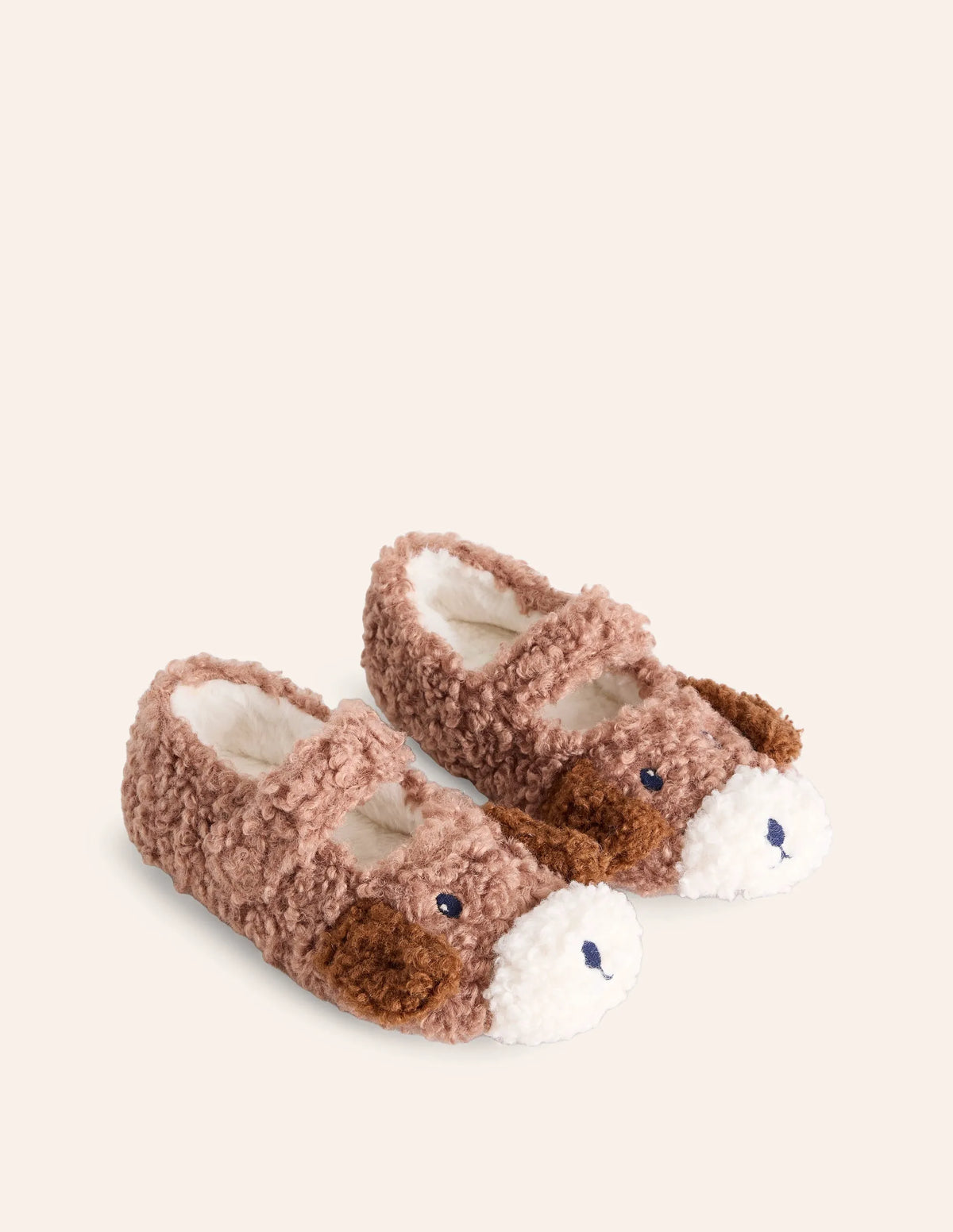 Borg Slippers-Butterscotch Brown Dog