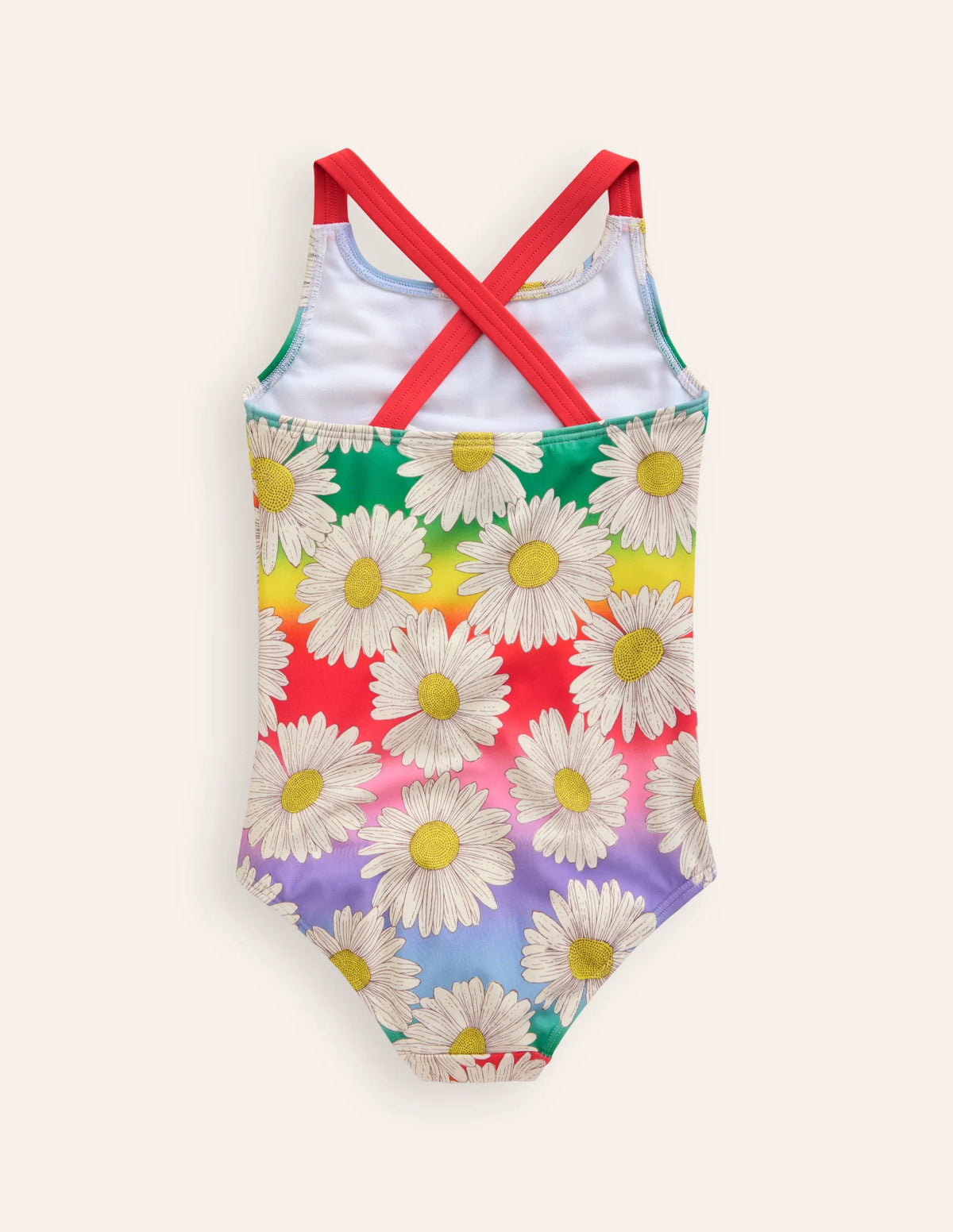 Cross-back Printed Swimsuit-Multi Ombre Daisy