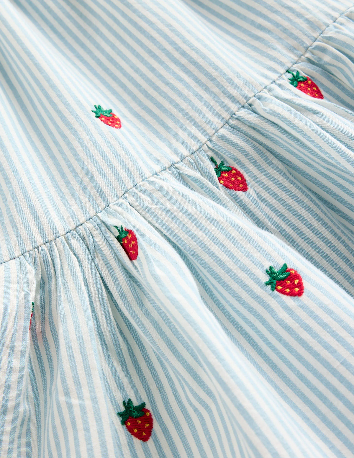 Tiered Twirly Sundress-Vintage Blue/ Ivory Strawberry