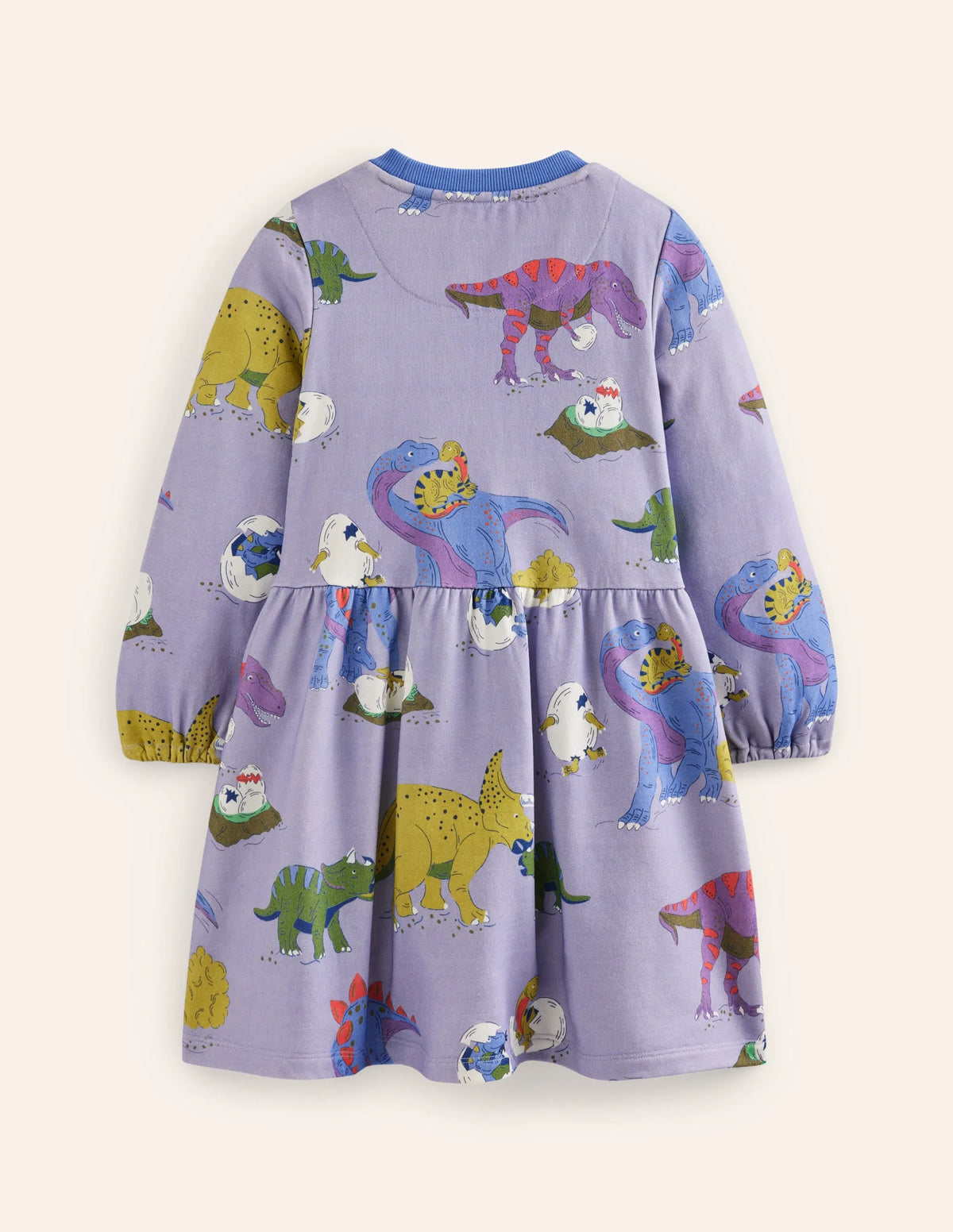 Loopback Sweatshirt Dress-Lilac Dino Family