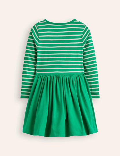 Appliqué Hem Jersey Dress-Bright Emerald Green Pets