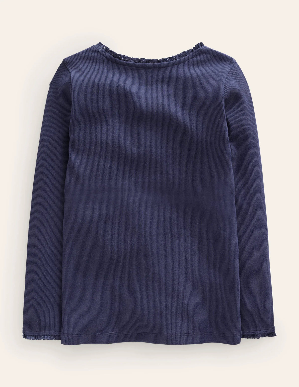 Ribbed Long Sleeve T-shirt-Starboard Blue