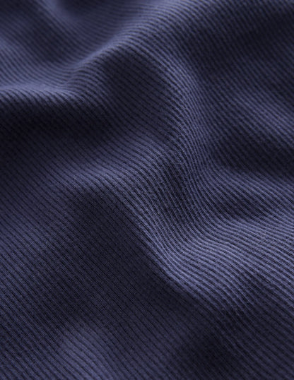 Ribbed Long Sleeve T-shirt-Starboard Blue