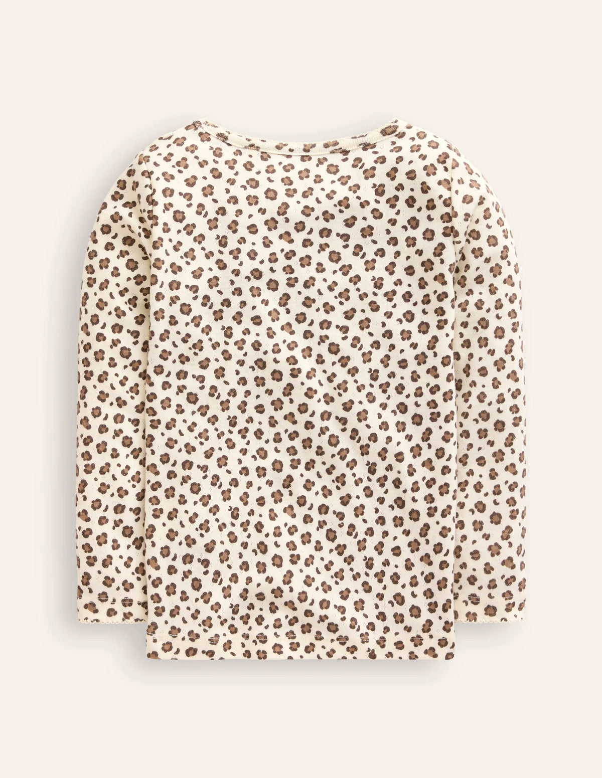 Long Sleeve Pointelle Top-Leopard