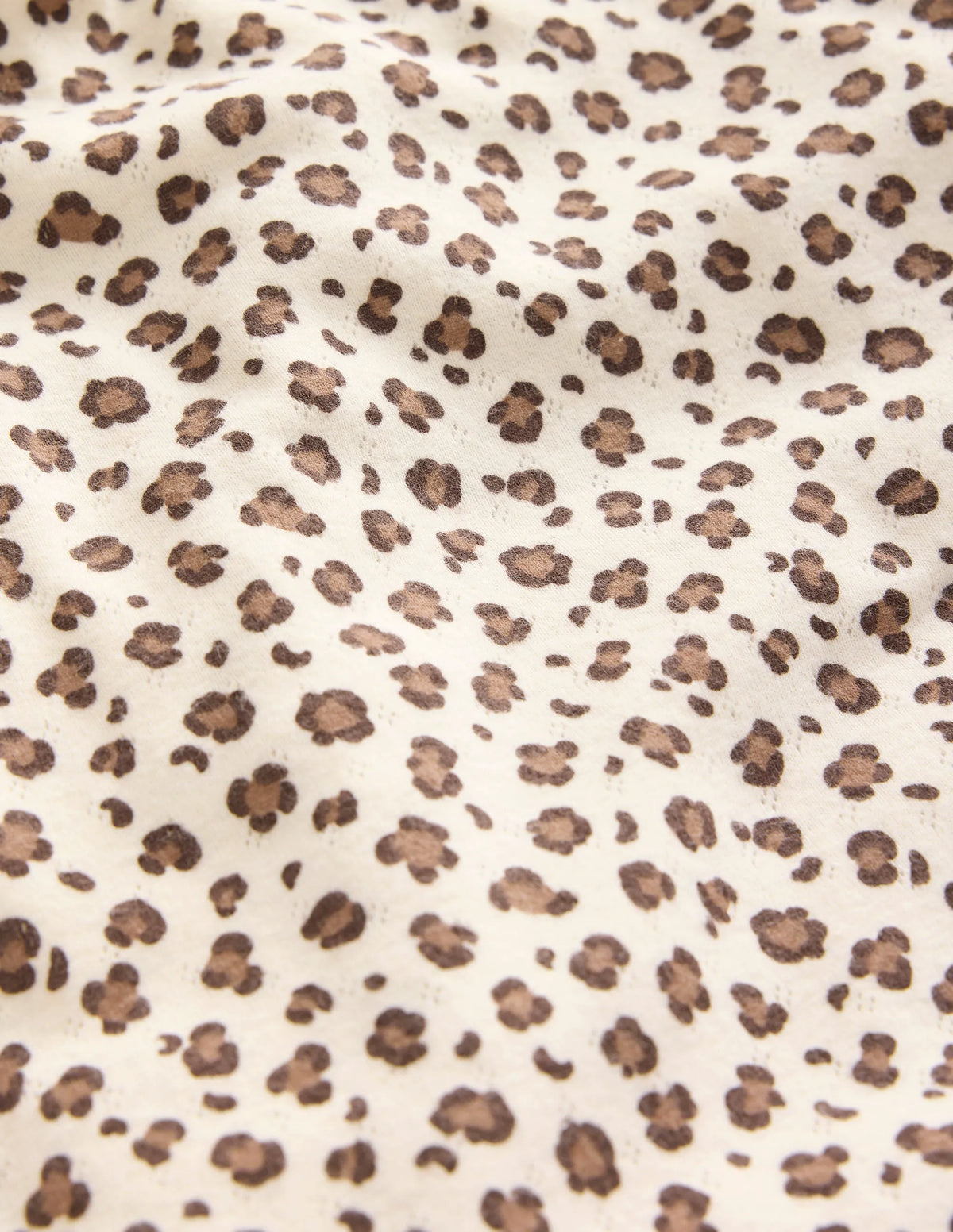 Long Sleeve Pointelle Top-Leopard