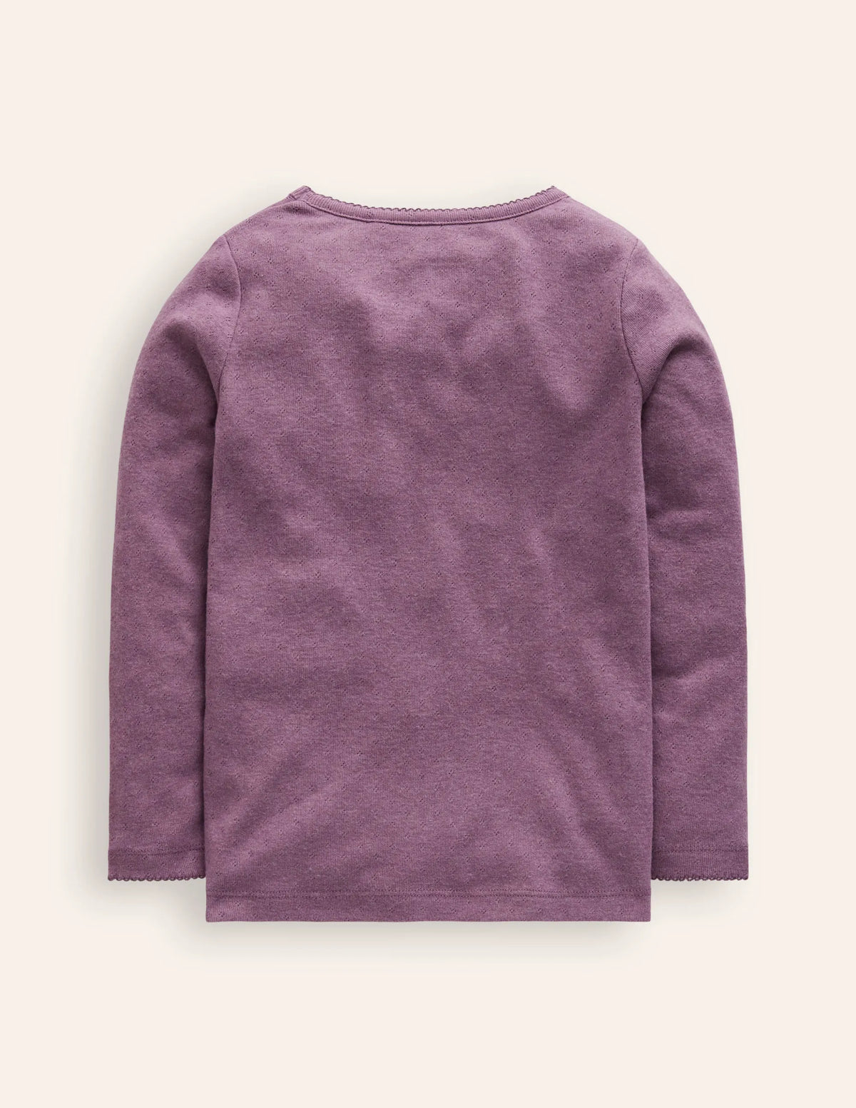 Long Sleeve Pointelle Top-Bramble Purple