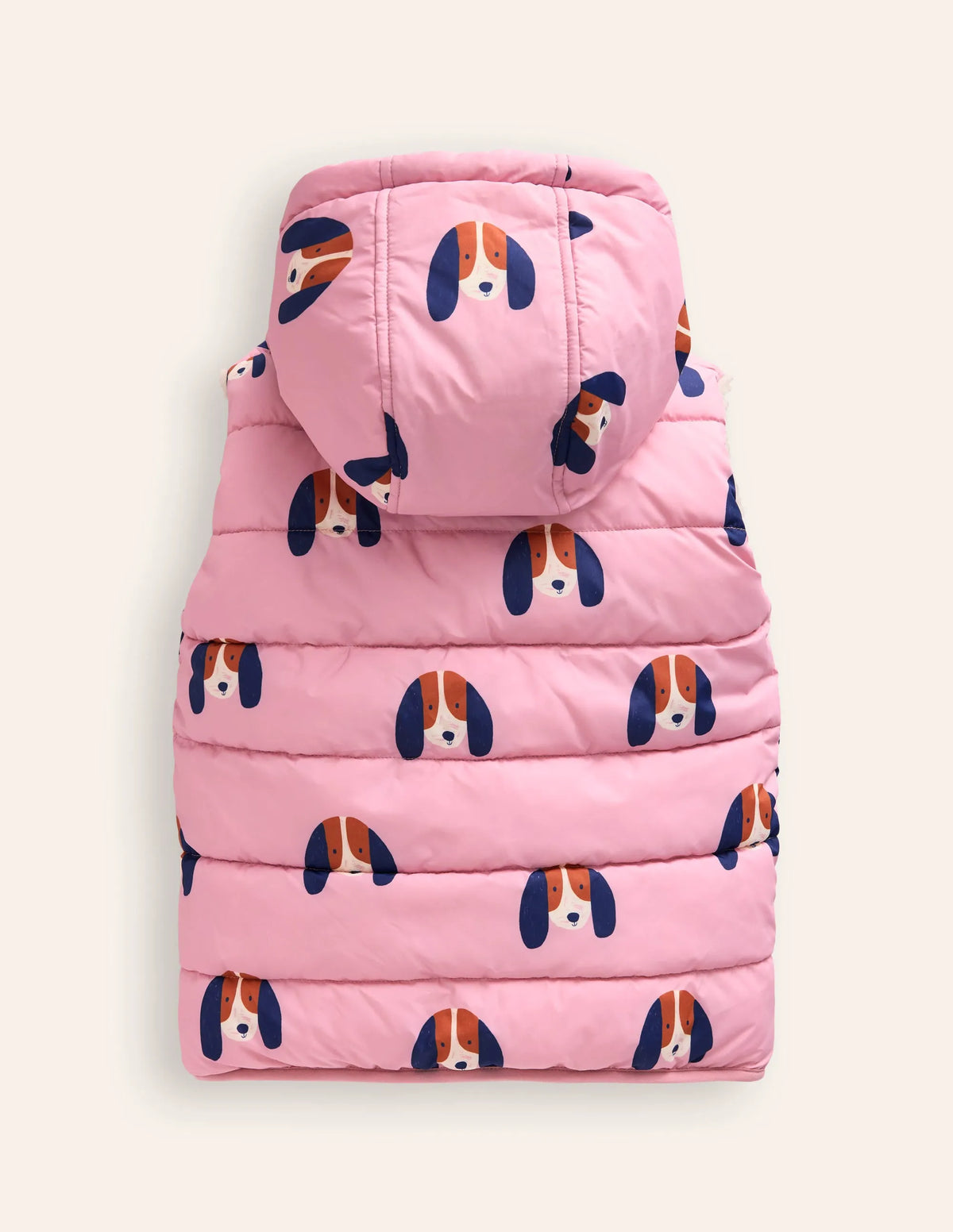 Reversible Borg Gilet-Vintage Pink Pups